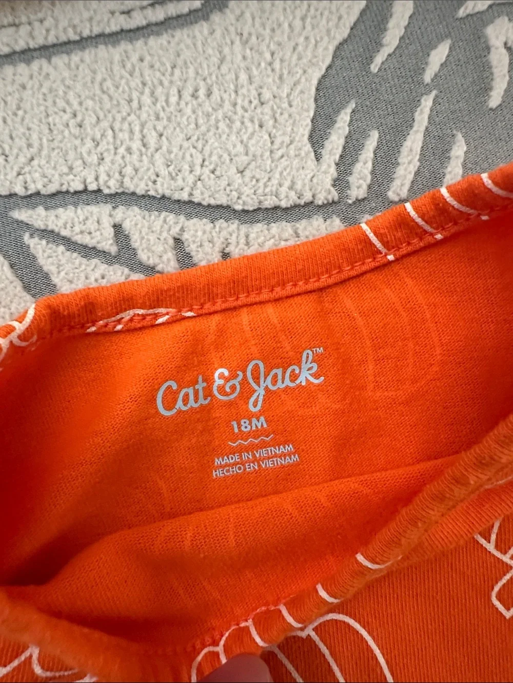Cat & Jack Bright Orange Pumpkin Print Long Sleeve Dress